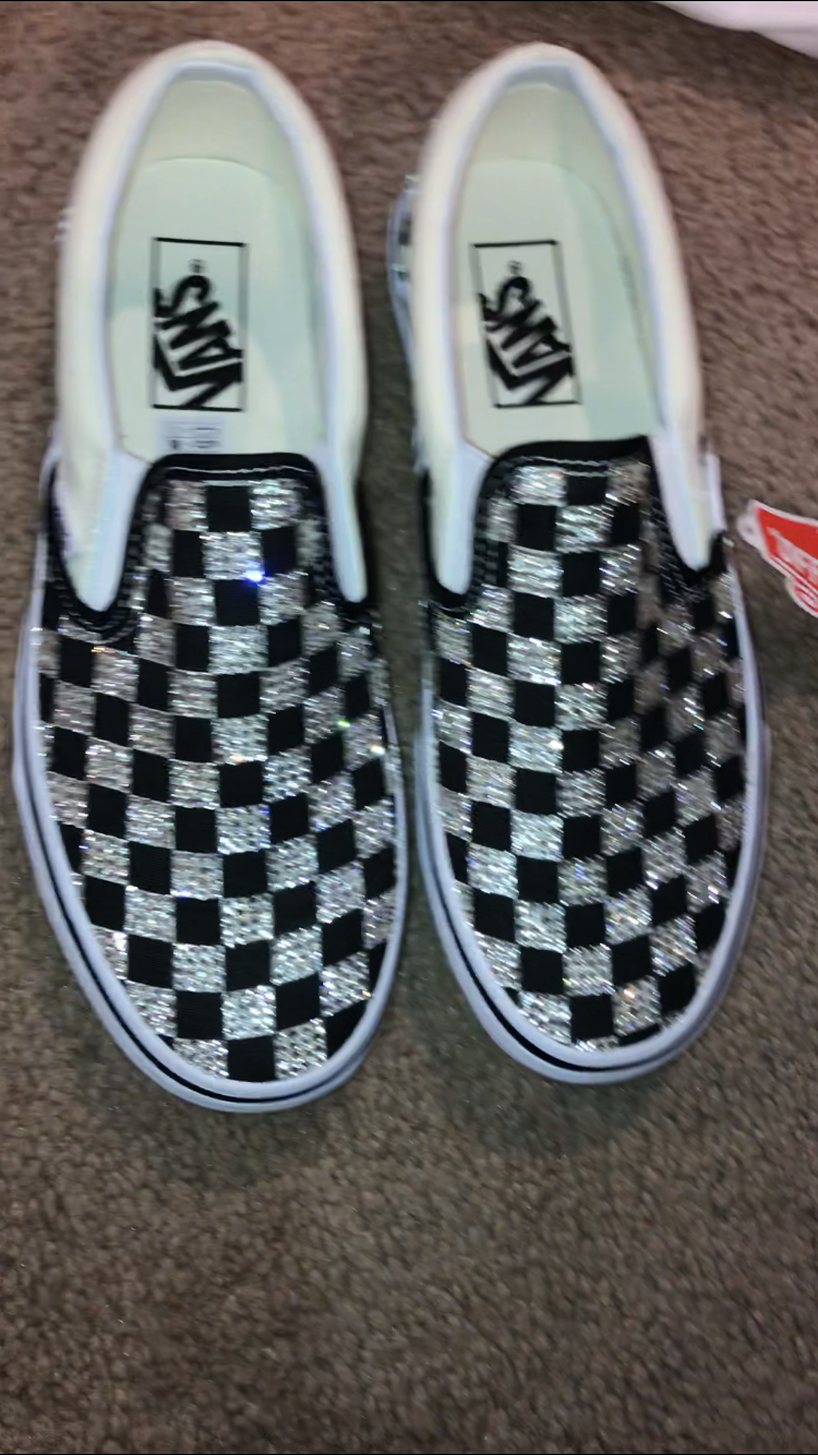 Bling Checkered Vans CUSTOM BLING