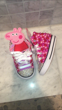 Load image into Gallery viewer, Girls Custom Bling Toe &amp; Pearl sides Character shoes